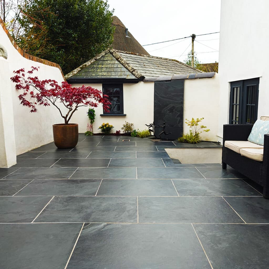 Nustone Brazilian black slate paving slabs